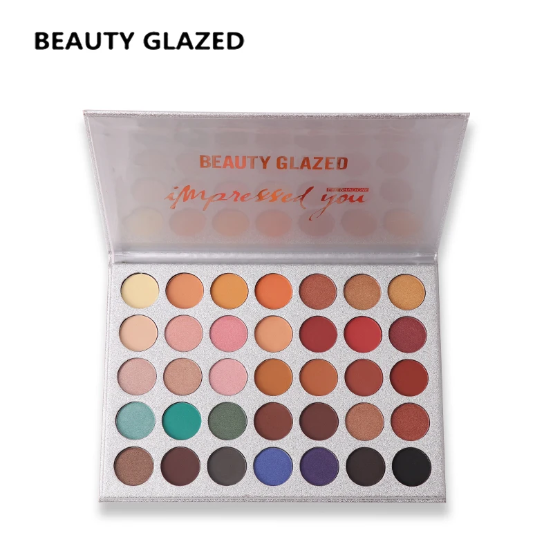 BEAUTY GLAZED Matte Eyeshadow Makeup Palette Long Lasting Shimmer Glitter Eye Shadow Makeup Pigments Smoky Eyeshadow Cosmetics