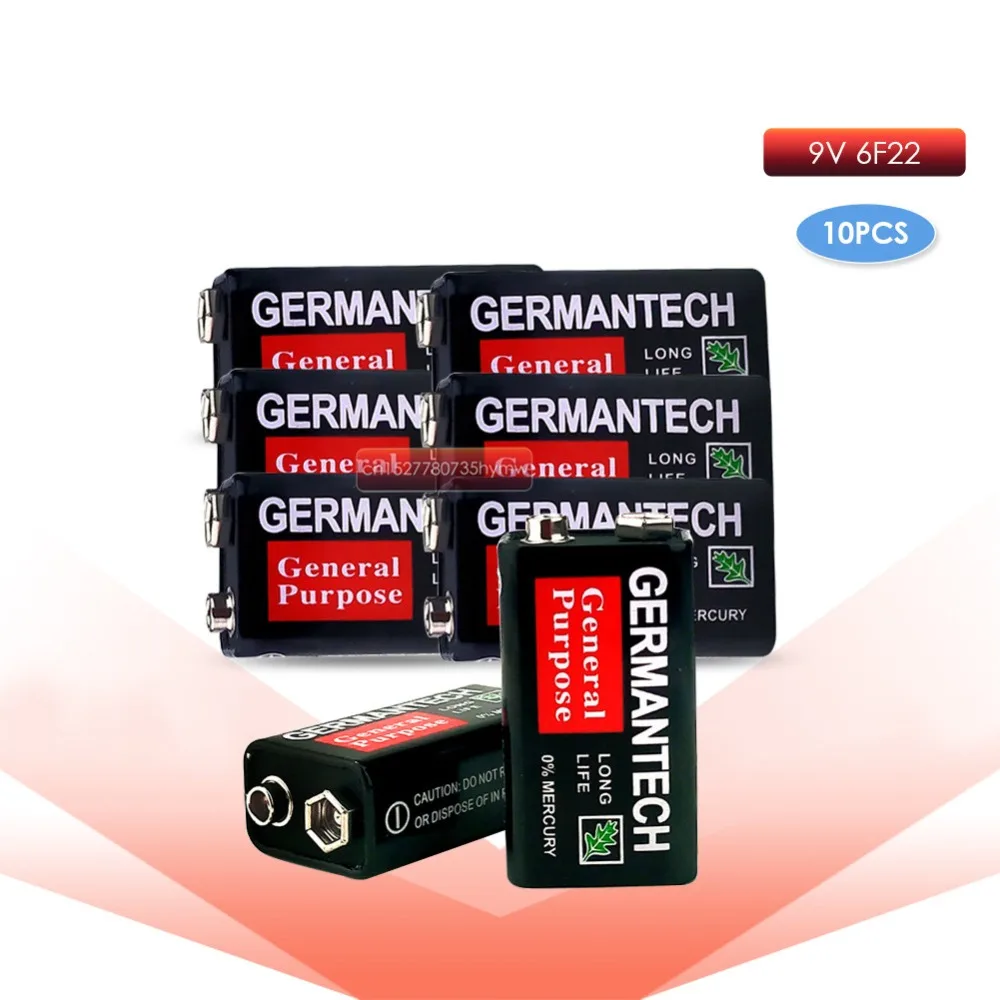 

10pc 9V 6F22ND PPP3 MN1604 6LR61 Battery Heavy Duty Dry Battery Non-rechargeable For Smoke Alarm Intercom Toy Camera Radio