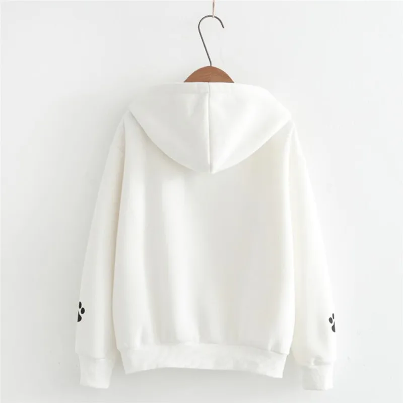  2019 Sweatshirt Hoodies Women Autumn Streetwear Cat Print Hoodie Clothes Korean Style Woman Stylish