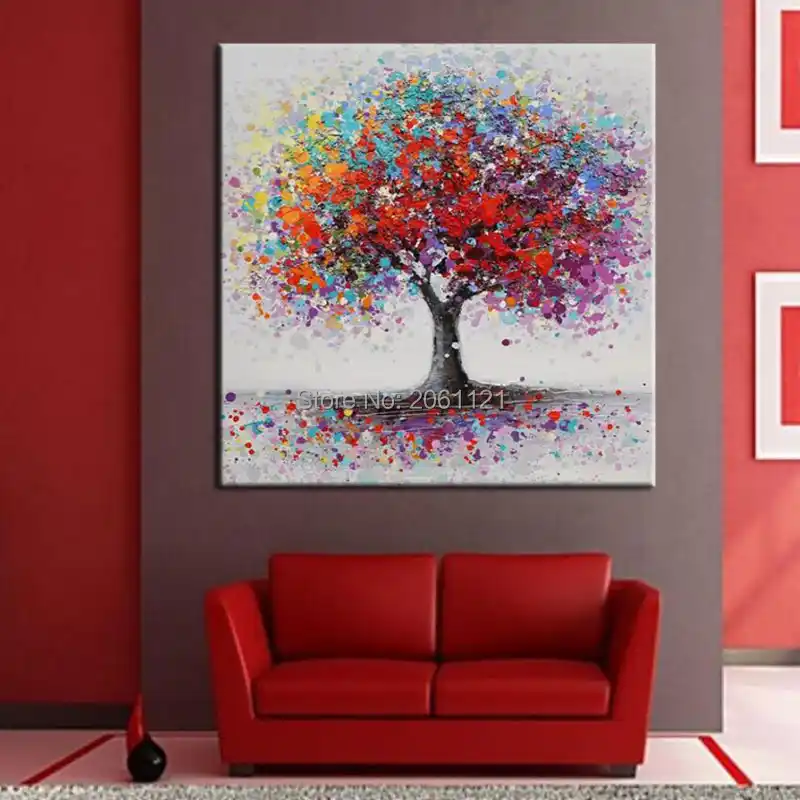 THTHT Artwork Hand Painted Oil Painting On Canvas Countryside Pink Floral Tree,Modern Abstract Large Wall Art Decor For Living Room Bedroom Office Hotel Unframed 3D Vertical Landscape Paintings THTHT Artwork Hand Painted Oil Painting On Canvas Countryside Pink Floral Tree,Modern Abstract Large Wall Art Decor For Living Room Bedroom Office Hotel Unframed 3D Vertical Landscape Paintings