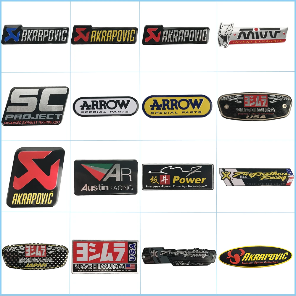 

3D Aluminum Motorcycle Exhaust Pipe Sticker Heat-resistant Decal Skull Helmet Stickers For Akrapovic Arrow Honda Ducati Suzuki