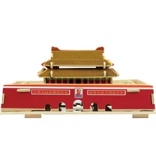Chanycore Детские Обучающие Развивающие деревянные игрушки 3D головоломка сборка всемирно известная Тяньаньмэнь трибуна модель «город»