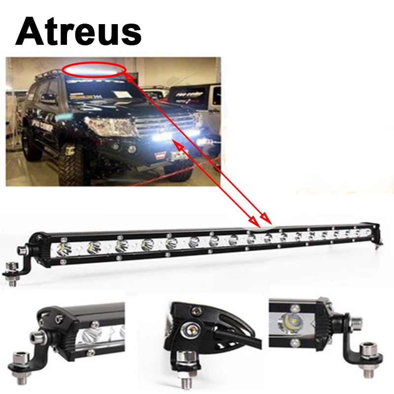 

Atreus For Lexus Honda Civic Opel astra h j Mazda 3 6 Kia Rio Ceed Volvo Lada Car Driving Fog Lamp DRL Single Row LED Light Bar