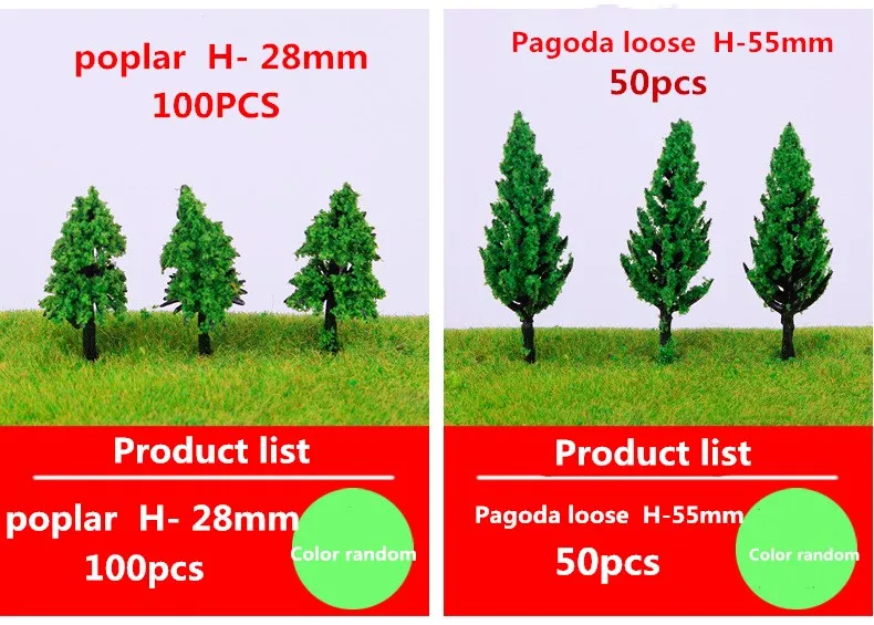 Крошечная модель дерева, модель здания, железнодорожный пейзаж, зеленое дерево, модель поезда