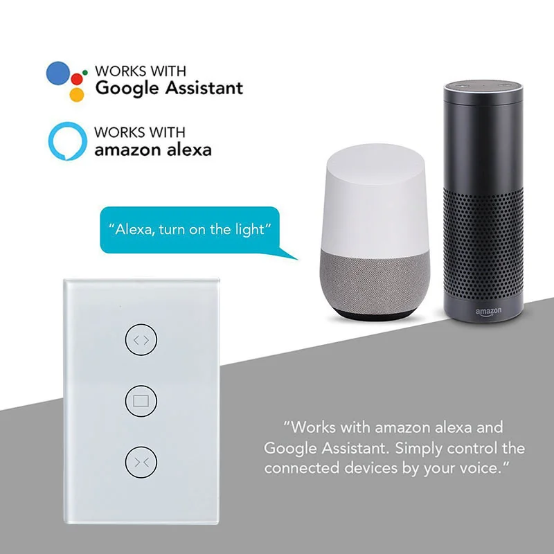 Смарт выключатель Smart Life WiFi для электрических жалюзи работает с Alexa и Google