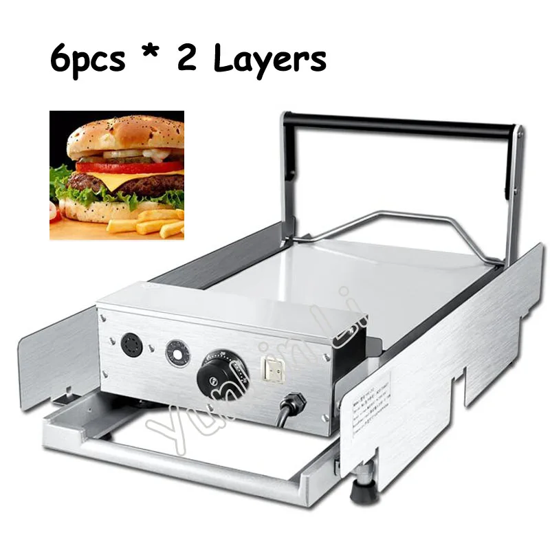 Double Decker Hamburger Making Machine Burger Baking Machine Fast