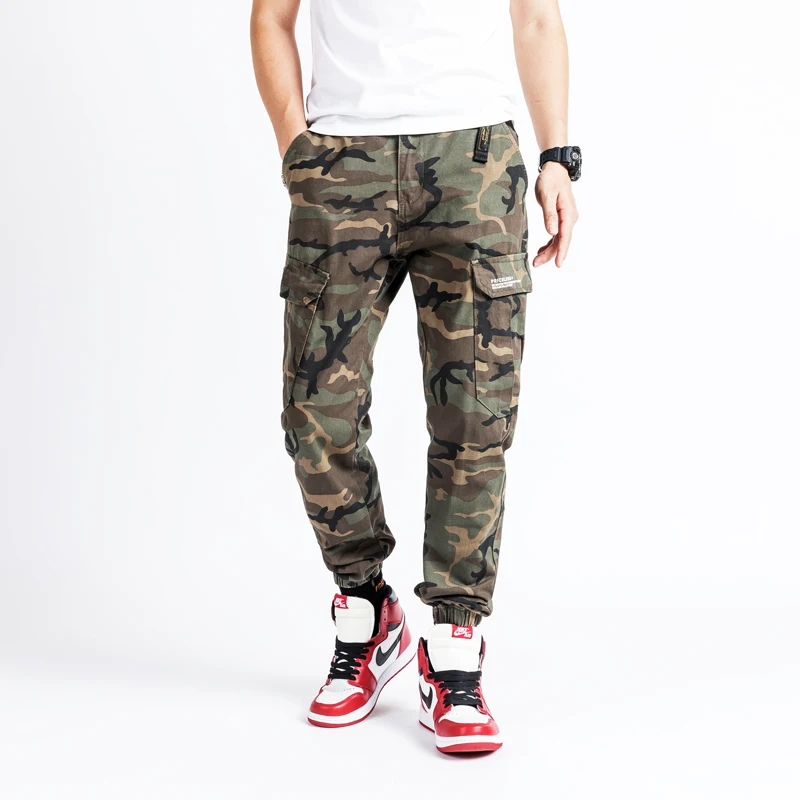 

Fashion Streetwear Men Jeans Camouflage Military Army Pants Harem Trouser Loose Fit Big Pocket Cargo Pants Hip Hop Joggers Pants