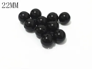 

22mm 80pcs/lot Black Acrylic Solid Beads,Chunky Beads For Necklace