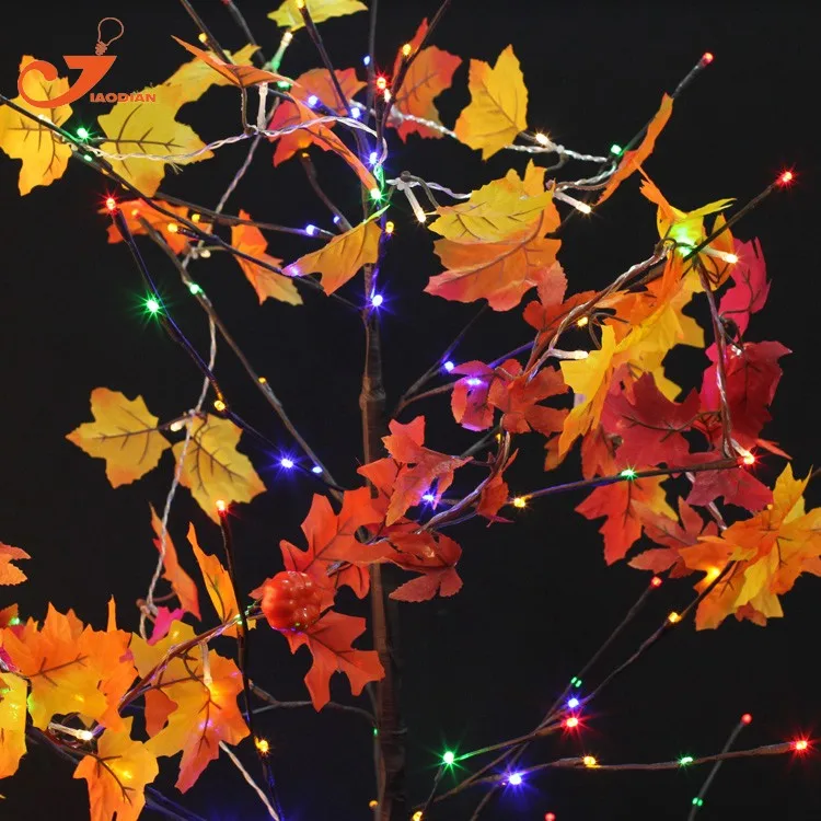 5pcs / lots Colth Maple Leaves Fairy Light Mixed Color Leaf Autumn