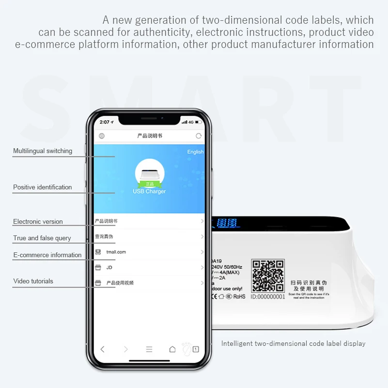 Quick Charge 3,0 Smart usb type C Быстрая Зарядка адаптер питания зарядное устройство светодио дный светодиодный дисплей настольная лента мобильный телефон USB зарядное устройство