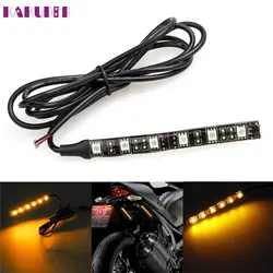 Высокое качество Мини полоса черная LED мотоцикл поворотов Универсальный Amber полосы 6LED