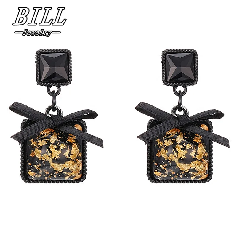 

ES778 Vintage Drop Earrings For Women Square Bowknot Fashion Jewelry boucle d'oreille Dangle Brincos Punk Bijoux 2018 Party Gift