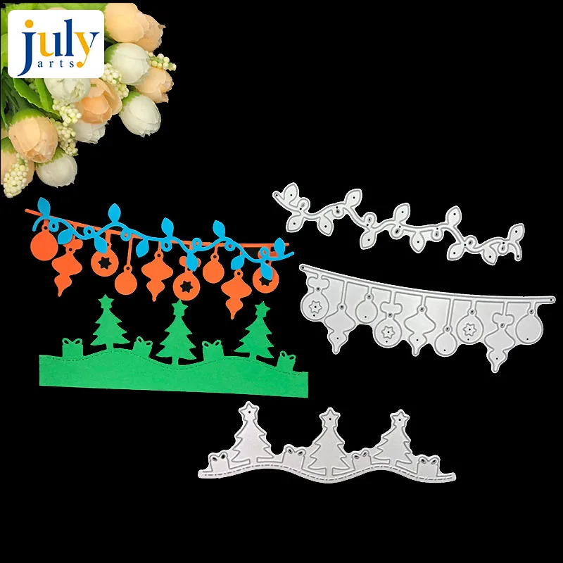 Julyarts металла Рождественская елка Скрапбукинг умирает для изготовления карт DIY шаблоны ручной работы металлический трафарет