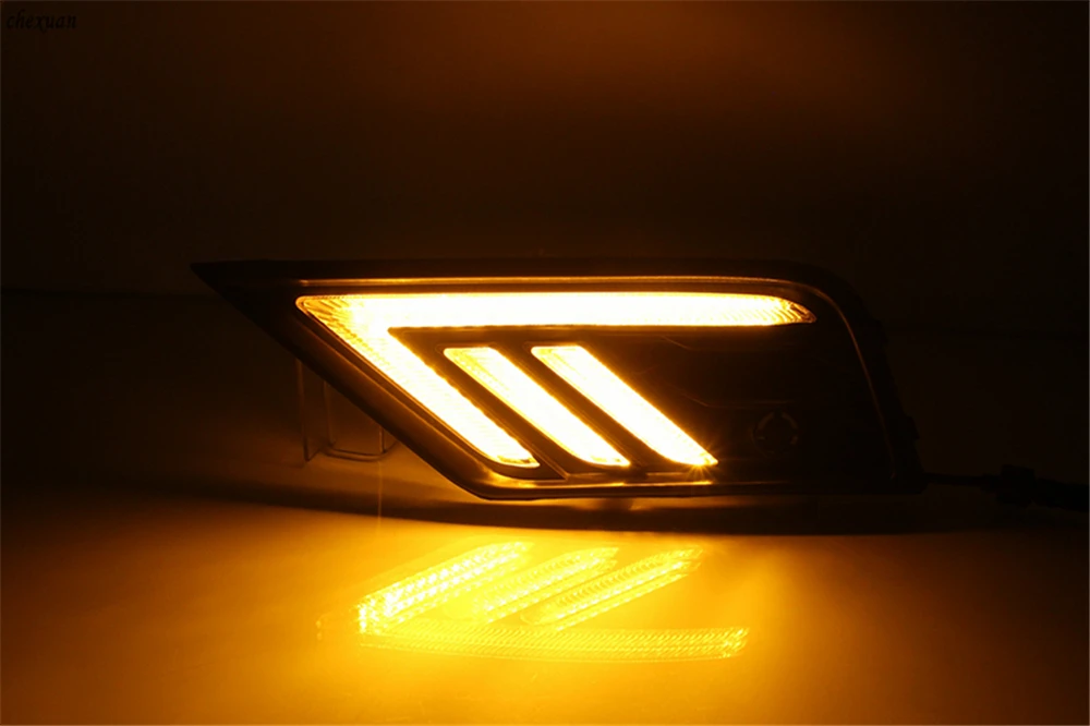 CSCSNL 2 шт. 12VABS светодиодный DRL дневные ходовые огни Противотуманные фары с поворотным желтым сигналом для VW Volkswagen Tiguan