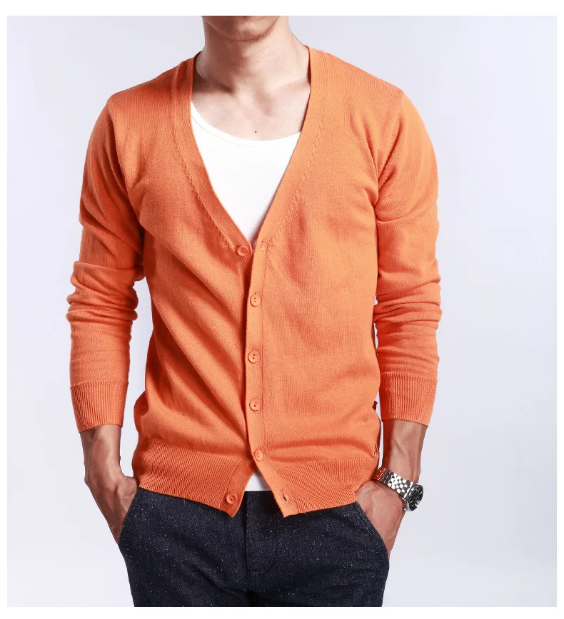 YUNSHUCLOSET весенний разноцветный Однотонный свитер с v-образным вырезом верхняя одежда мужской кашемировый кардиган вязаный