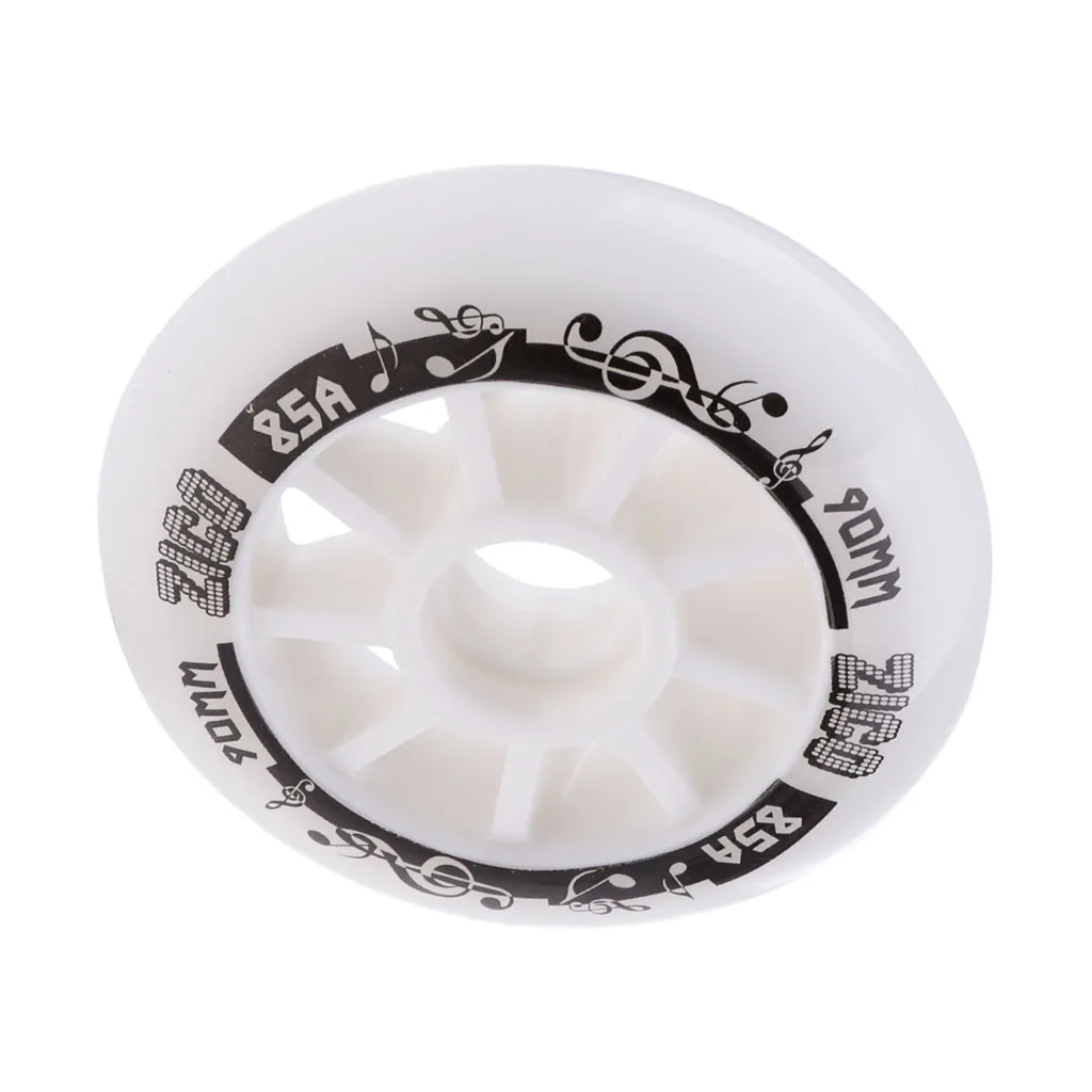 Outdoor PU Roller Inline Skates Wheel Replacement Racing Wheels Durable High Elastic Scooter Parts Accessories 90mm White