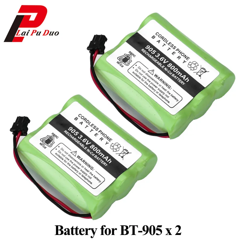 2pcs/lot 3.6v 800mah Nimh Cordless Phone Rechargeable Battery Bt905