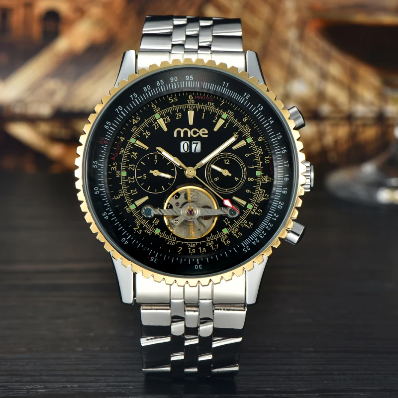 MCE Top Brand Luxury Mens Watches Automatic Mechanical Watch Tourbillon Clock Fashion Casual Business Wristwatch Relojes