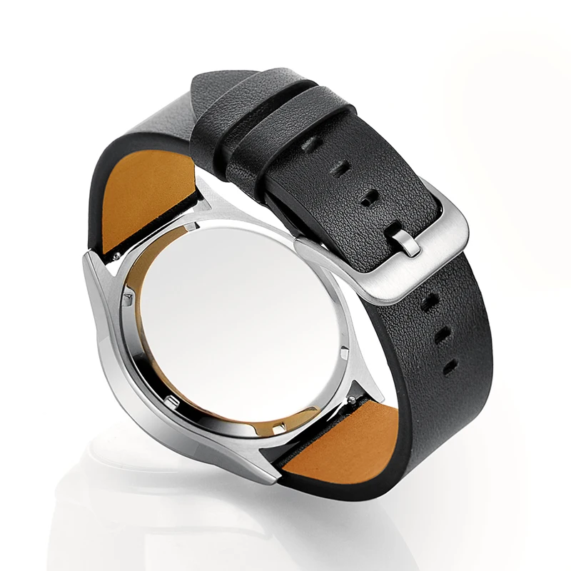 Yilizomana Смарт-часы с кожаным ремешком для samsung Шестерни S3 классический/Frontier Galaxy Watch 46mm huawei LG ископаемого Q ремешок для часов 22 мм - Цвет: Black