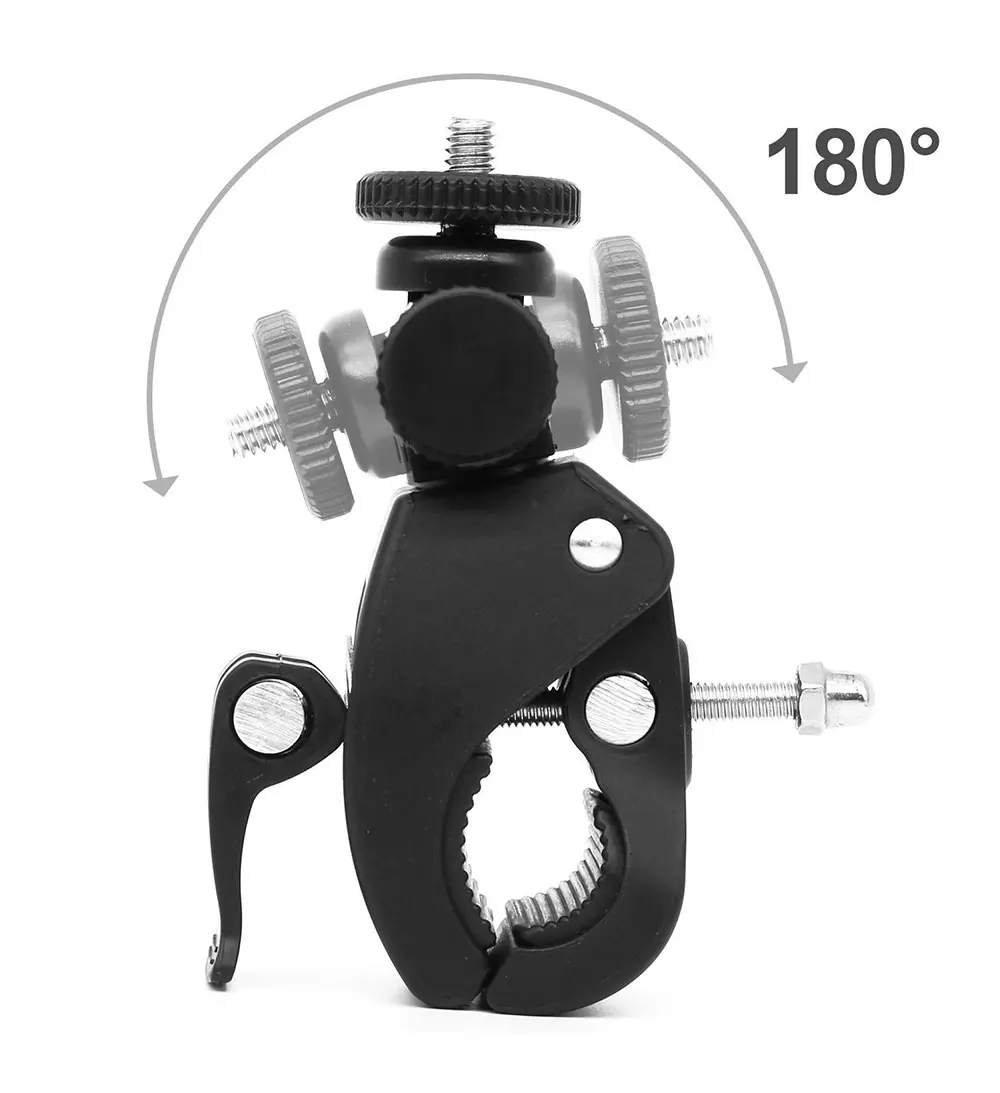 Motorcycle Bike Bicycle Handlebar Clamp With Camera Tripod Adapter for Go Pro Hero 6 5 4 3 SJCAM SJ4000 Yi 4K GoPro Accessories (4)