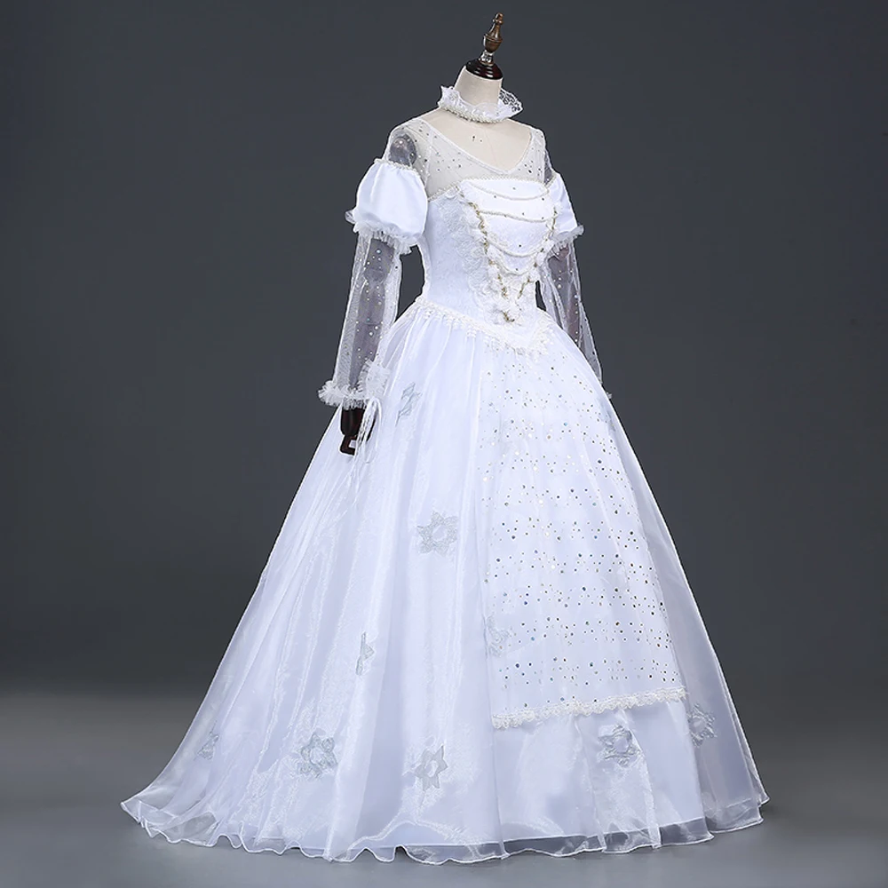 Алиса в стране чудес косплей костюм белая королева Mirana костюм для взрослых на Хеллоуин костюмы Mirana белое платье