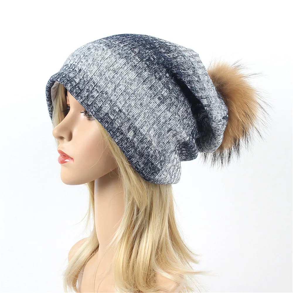 Осень зимняя шапка унисекс вязаный шерстяной Skullies Повседневная Кепка с реальной
