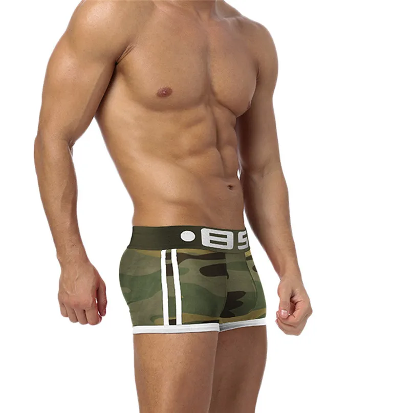 Camouflage Boxer Briefs Men Sexy Underwear Letter Printed Boxer Briefs Shorts Bulge Pouch Underpants for Swimming Fitness #2h25 (9)
