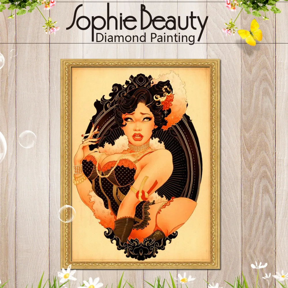 

Sophie Beauty Diy Diamond Painting Cross Stitch Crystal Square Drawing Sexy Nude Lady Embroidery Handcraft Mosaic Home Arts Kits