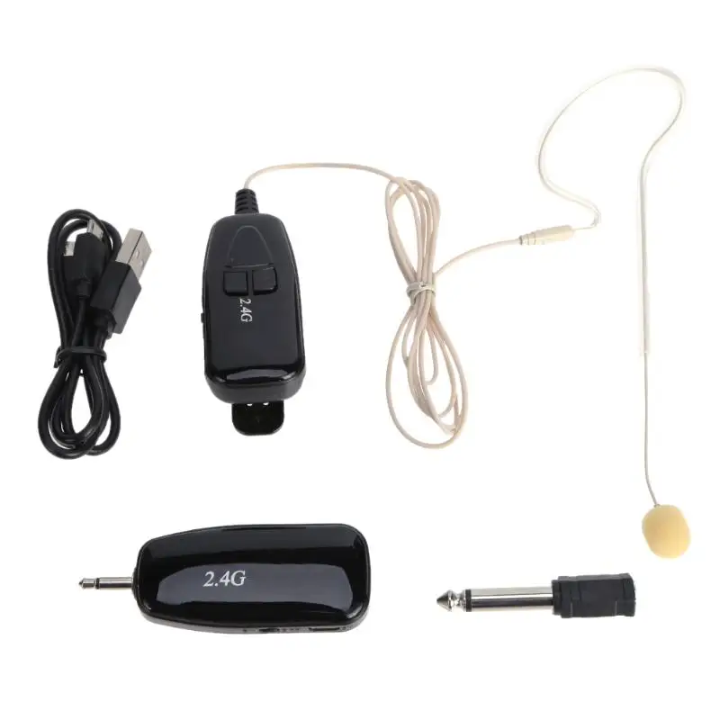 

ALLOYSEED 2.4G Wireless Microphone Single Ear Headset 40m Transmission Megaphone Radio Mic for Teaching Meeting