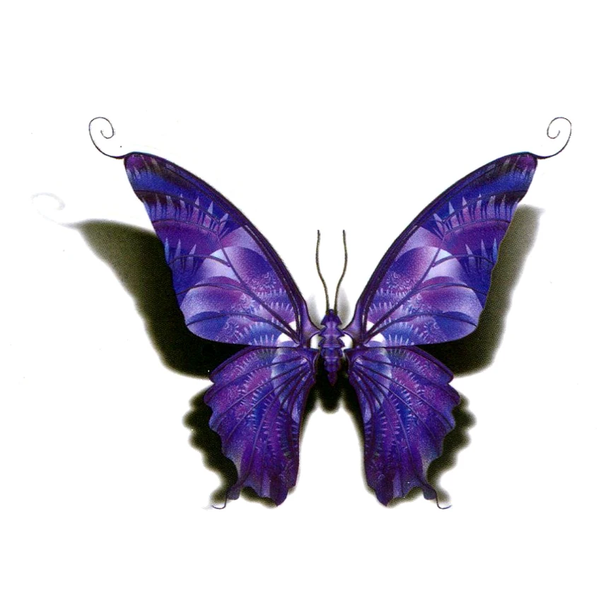 Фиолетовая бабочка Водонепроницаемый Временные татуировки Для мужчин поддельные татуировки Flash Красота Животные Tatuajes татуировки temporarles