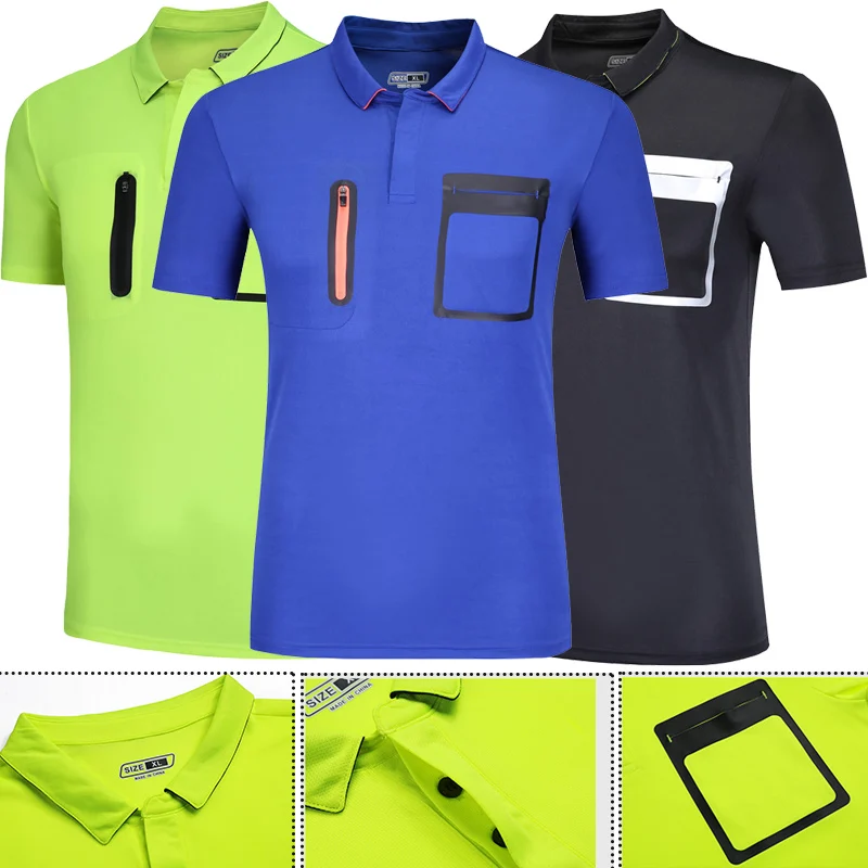 Professional Men Soccer Referee Shirts Competition Blank Football