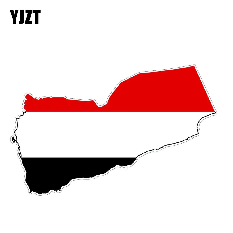 

YJZT 15.8CM*10CM Car Styling Yemen Flag Map Reflective Car Sticker Motorcycle Decal 6-1221