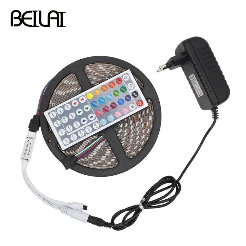 SMD 5050 DC12V Waterproof 300LEDs 5M Fita De LED Strip Light Tiras RGB LED Tape Flexible
