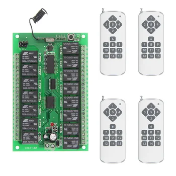 

DC 12V 24V 15 CH 15CH RF Wireless Remote Control Light Motor Door Pump System,Receiver & Transmitter,315 / 433 MHz