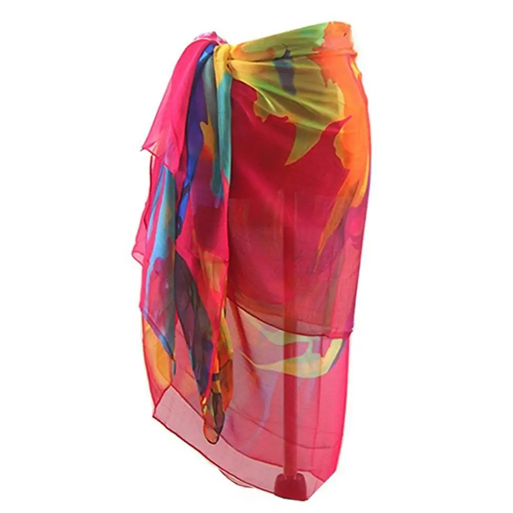 

Women Bohemia Chiffon Swimwear Pareo Scarf Beach Cover Up Wrap Kaftan Sarong vestido verano korean dress korean style robe kore