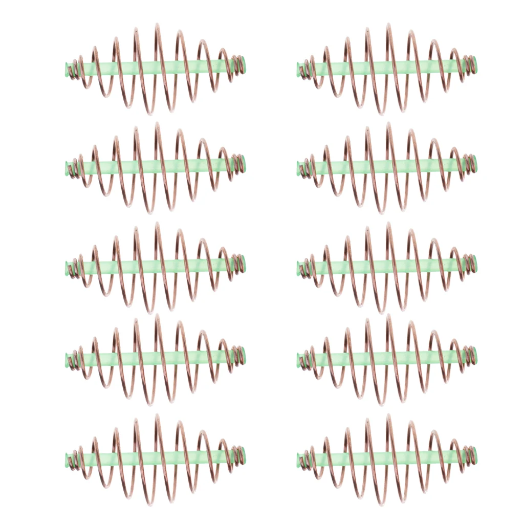 10 шт. карповая рыболовная пружина Фидер грубая рыболовная клетка для приманки терминал снасти Метатель катушка встроенный метод подачи 3,5x1,8 см