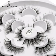 SEXYSHEEP 7 пар, искусственные 3D норковые ресницы, натуральные длинные накладные ресницы, 13 стилей, Мягкие Накладные ресницы, набор для макияжа, Cilios