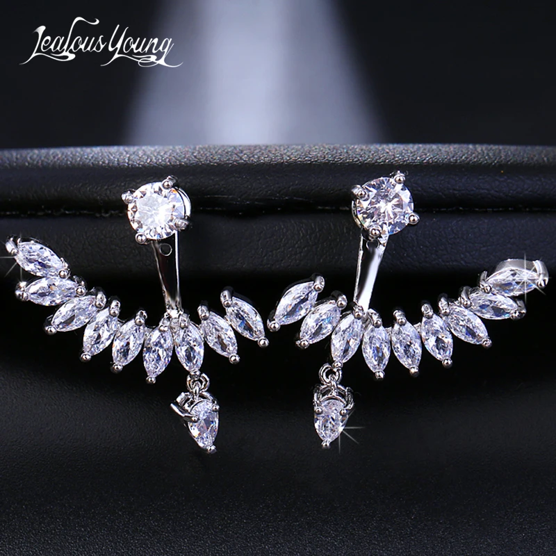 Простые изысканные циркониевые серьги-гвоздики, модные женские серьги-гвоздики маркиза, вечерние ювелирные изделия, аксессуары