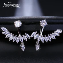 Простые изысканные циркониевые серьги-гвоздики, модные женские серьги-гвоздики маркиза, вечерние ювелирные изделия, аксессуары