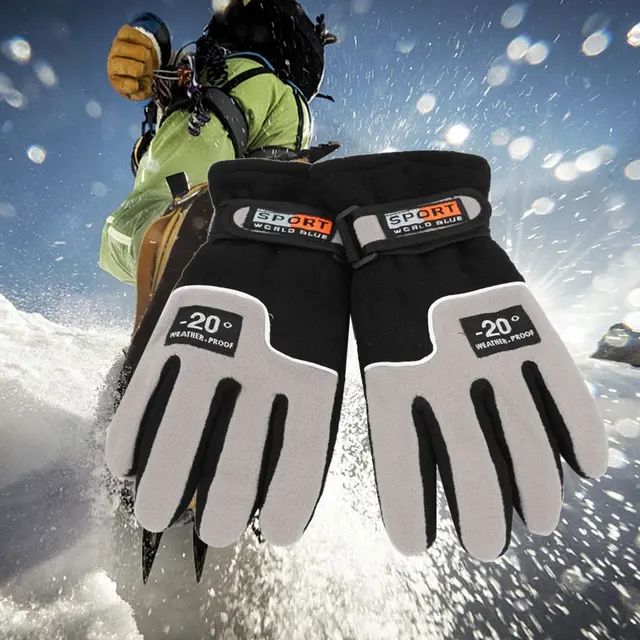 1 пара зимние спортивные Прихватки для мангала флис Лыжный Прихватки мангала теплые перчатки ветрозащитный полный палец для мужчин мотоцик
