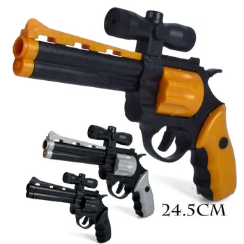 

24.5cm DIY Assembled Pistol Gun Revolver Building Block Toys Simulation Demolition Toy with Instructions can fire bullets