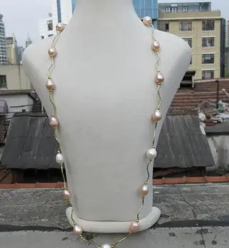 

9-11mm natural south sea multicolor pearl necklace 25inch 925silver white gold clasp