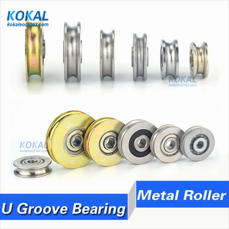 

10PCS/lot high quality chrome steel GCR15 U/V/H groove guide wire track pulley rail bearing wheel steel bearing rollers 12-60mm