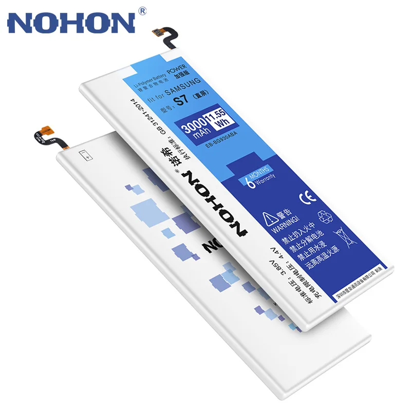 

Original NOHON Phone Battery for Samsung Galaxy S7 SM G930 G930F G9300 EB-BG930ABE Battery Replacement Phone Bateria 3000mAh