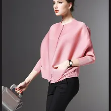 Issey Miyake универсальные плиссированный топ модель сплошной цвет свободную одежду раза 3D рубашки