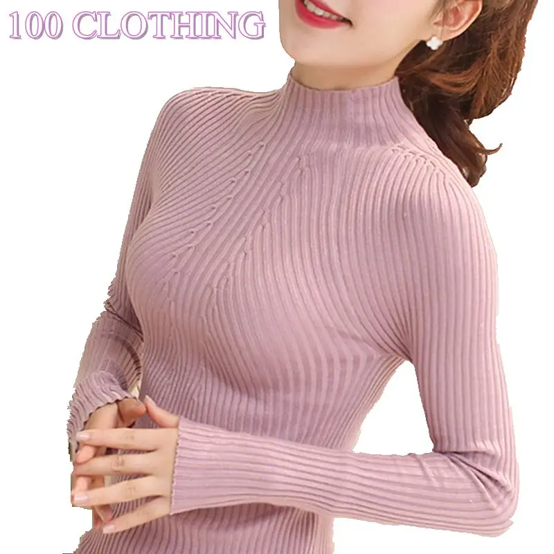 

OHCLOTHING 2019 new winter half a thickening women sweater female head shirt slim