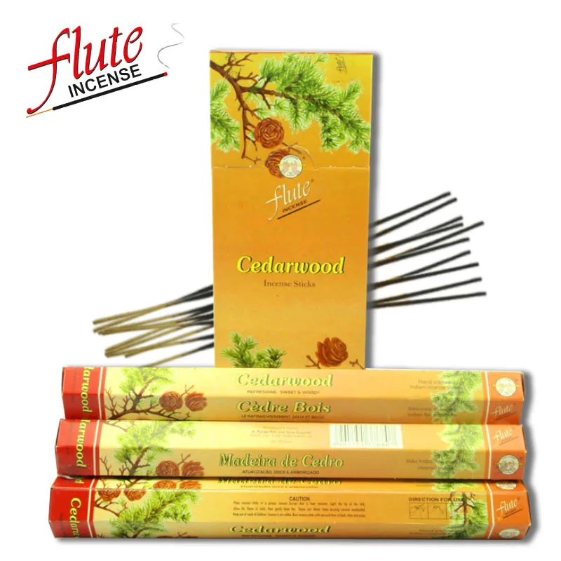 

FLUTE 120 Sticks/Pack Cedarwood Spice Aroma Cored Incense Sticks Handmade From Indian Burning in Office For Aromatherapy