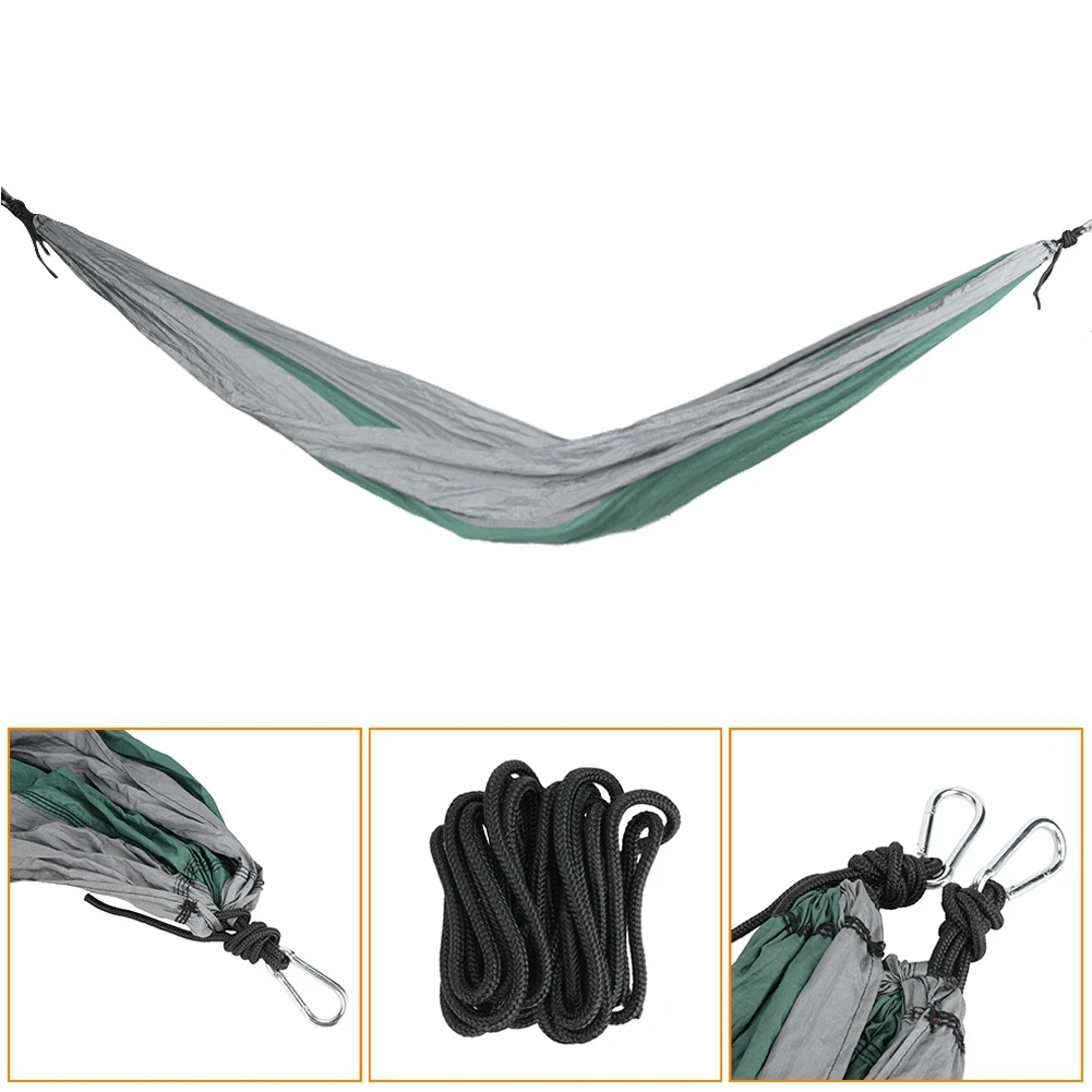 Портативный Открытый Кемпинг гамак высокопрочный парашют ткань подвесная кровать Охота спальный качели для кемпинга пикника
