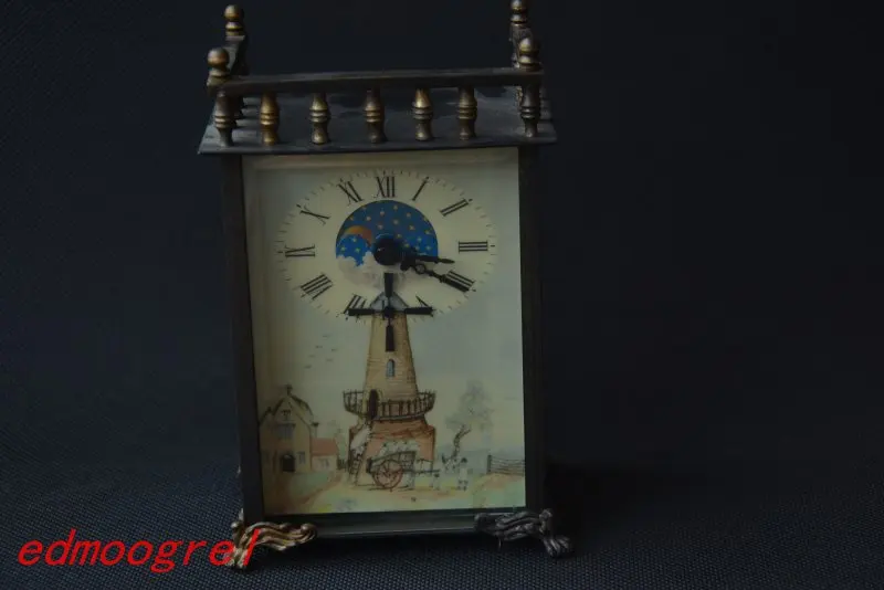 

Rare Old Qing Dynasty royal BRASS clock \ mechanical Pocket watch, can work, with mark,windmill, Free shipping