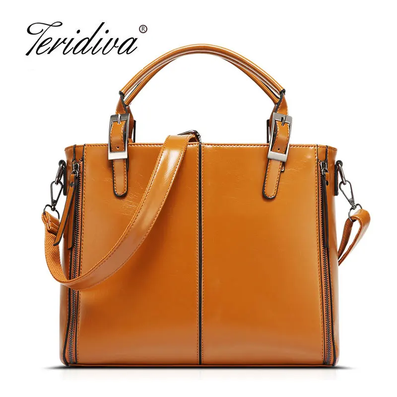 

Teridiva Fashion Patchwork Designer Cattle Split Leather Bags Women Handbag Brand High Quality Ladies Shoulder Bags Women Bag